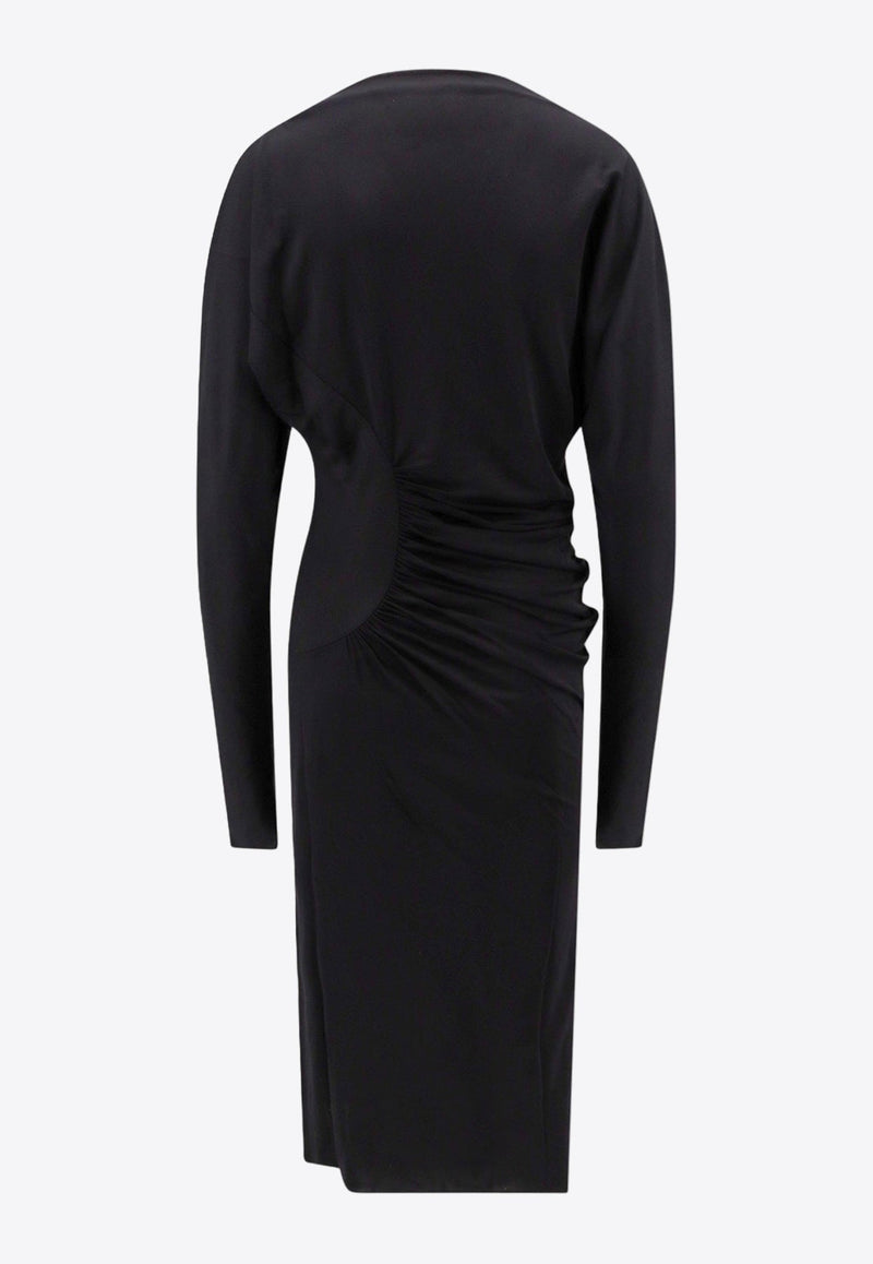 The Oron Ruched Midi Dress