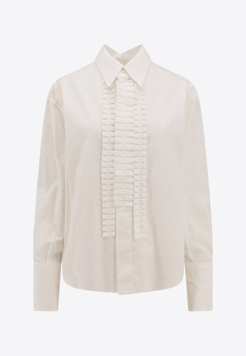 Ruffled Yoke Long-Sleeved Shirt