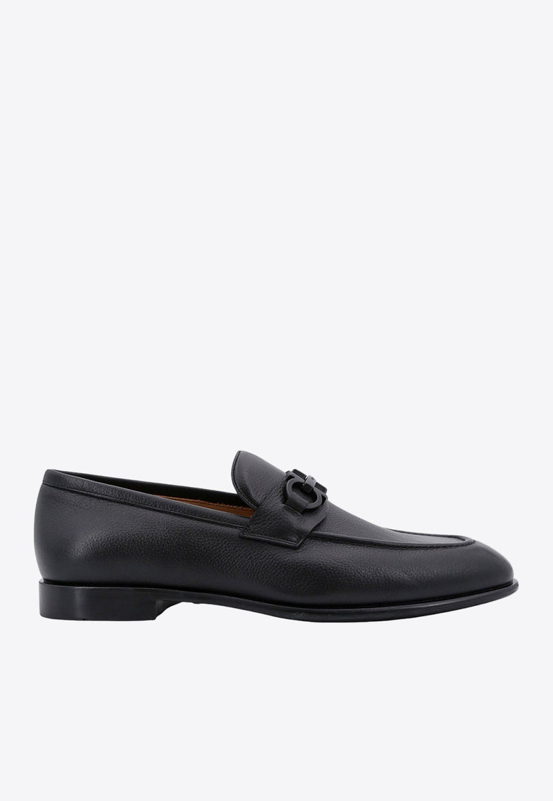 Foster Gancini Loafers in Hammered Leather