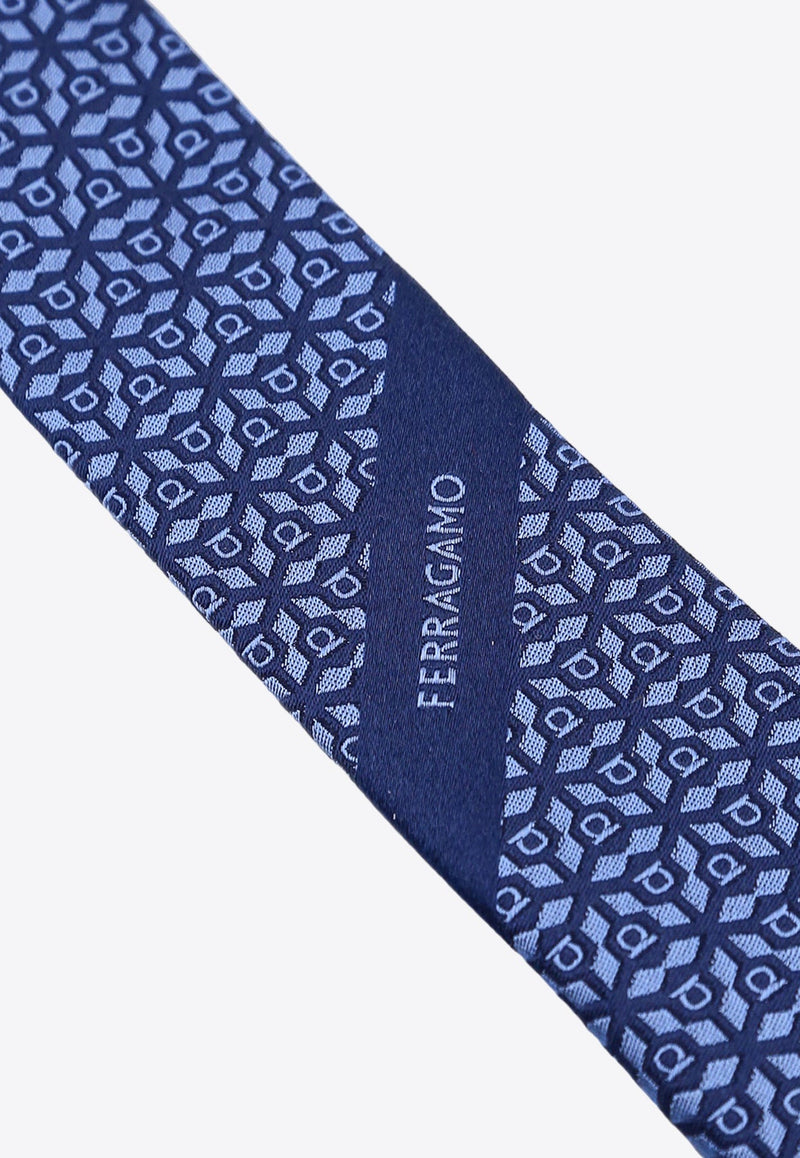 Geometric Pattern Silk Tie