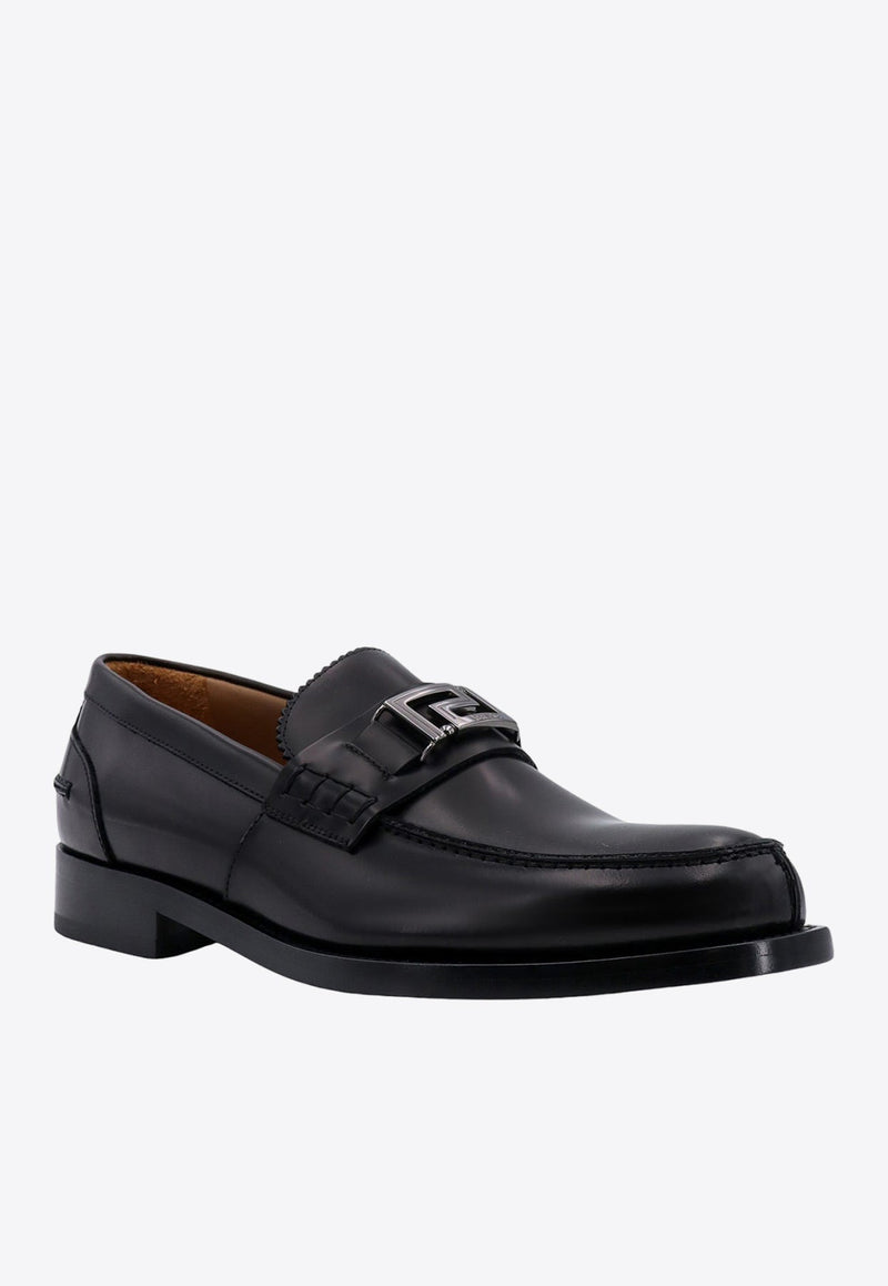 Greca Patent Leather Loafers