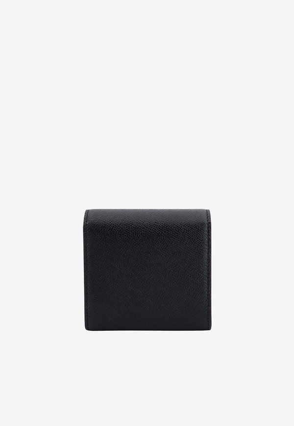 Compact Grained Leather Wallet