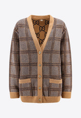 Reversible Checked Wool Cardigan