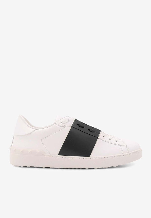 Open Leather Low-Top Sneakers