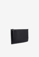 Rockstud Leather Clutch