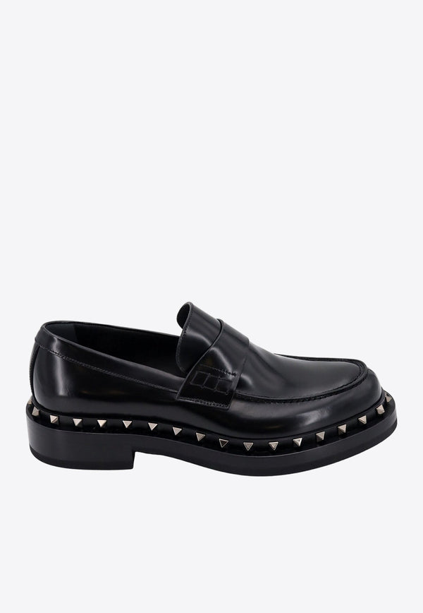 Rockstud M-way Leather Loafers