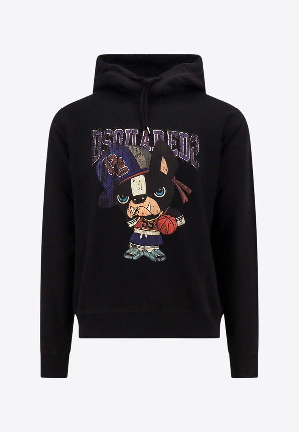 Graphic Print Drawstring Hoodie