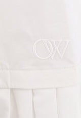 Embroidered Logo Ruffled Shirt Dress