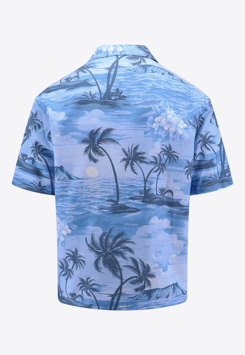 Sunset Print Short-Sleeved Shirt