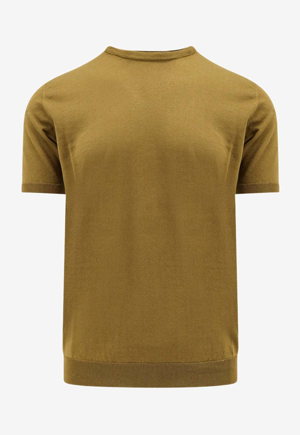 Ribbed Knit Wool T-shirt