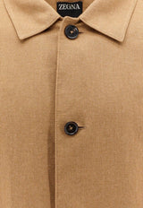 Linen Blend Button-Up Jacket