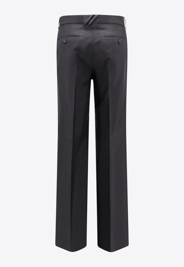 Straight-Leg Tailored Wool Pants