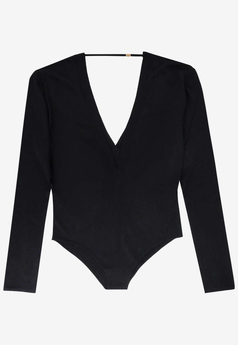 V-neck Long-Sleeved Bodysuit