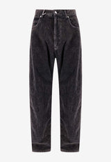 Straight-Leg Oversized Velvet Pants