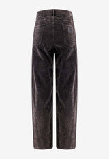 Straight-Leg Oversized Velvet Pants