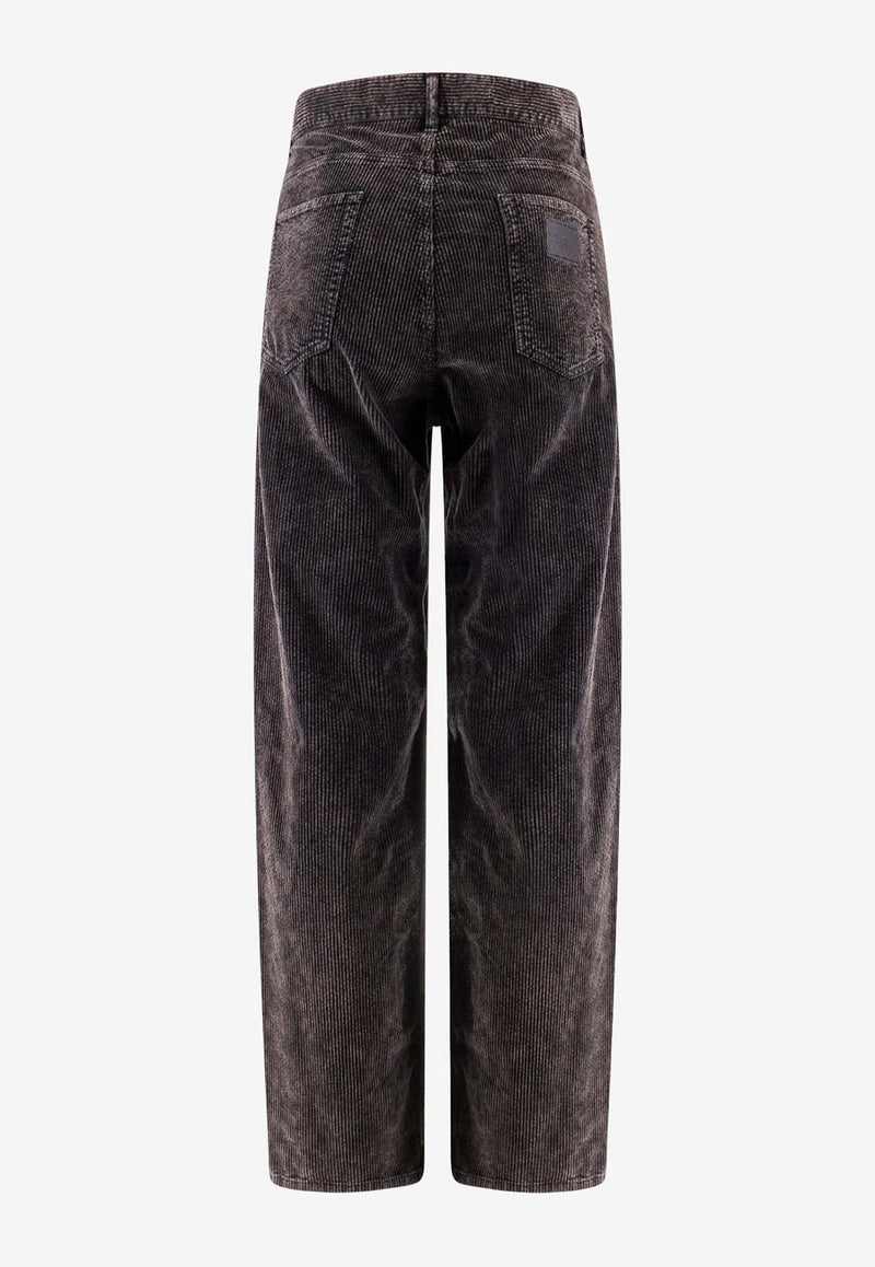 Straight-Leg Oversized Velvet Pants