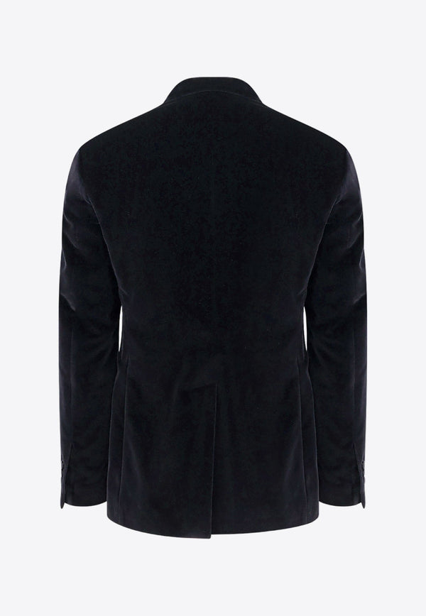 Single-Breasted Velvet Tuxedo Blazer