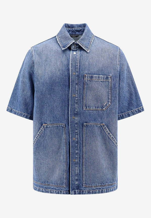 Short-Sleeved Denim Shirt