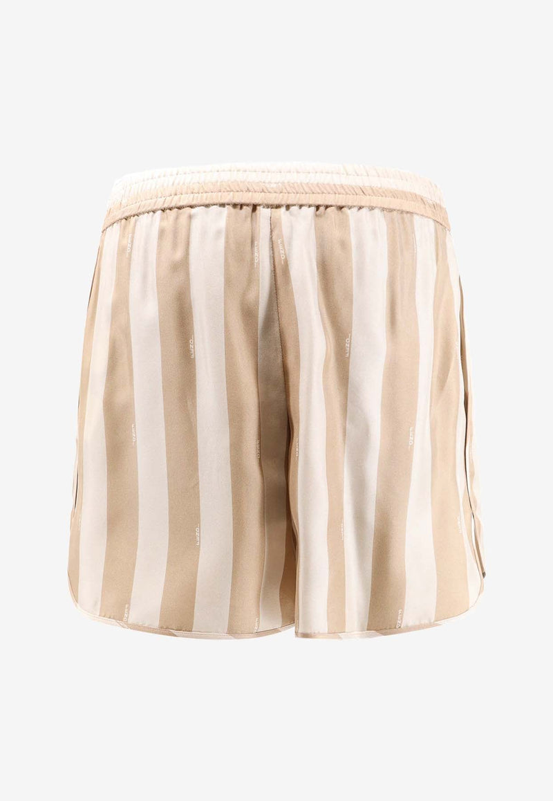 Striped Silk Shorts