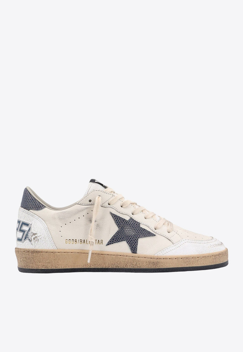 Ball Star Distressed Leather Sneakers