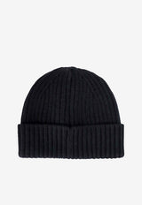 Star Patch Rib Knit Beanie