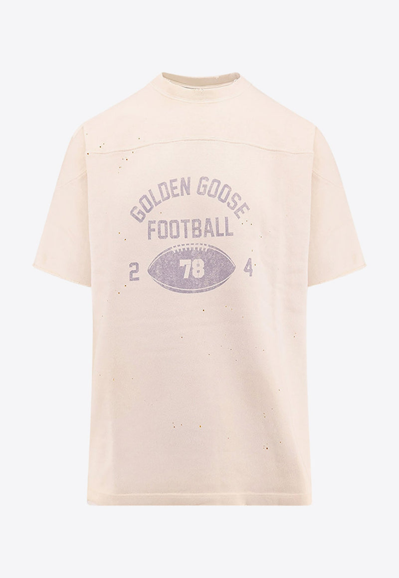 Football Print Rib Knit T-shirt