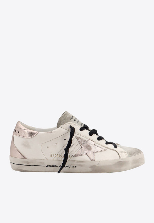 Super-Star Distressed Leather Sneakers with Laminated Star
