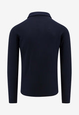 Long-Sleeved Cashmere Polo T-shirt