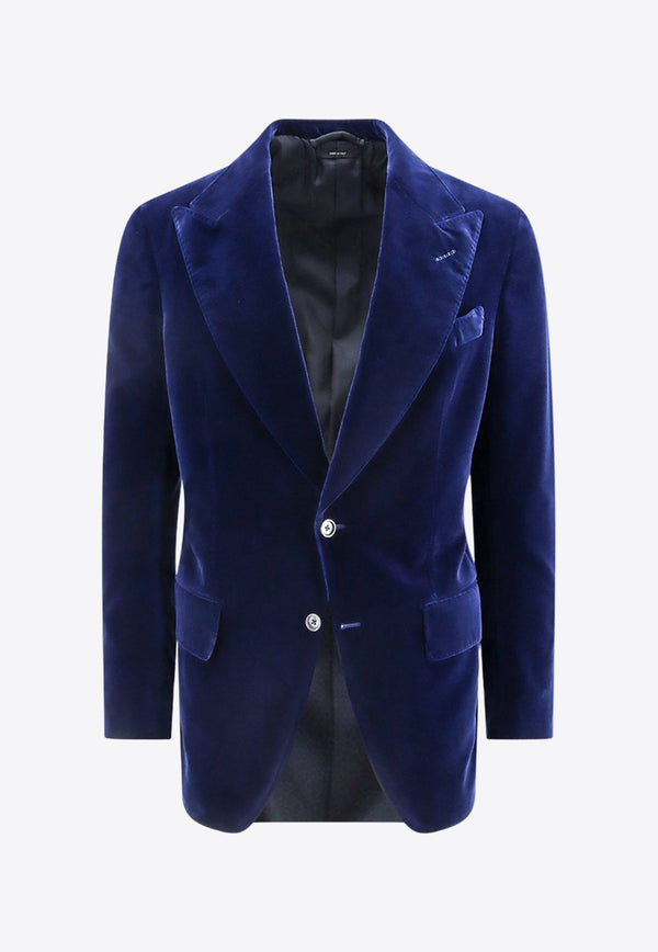 Single-Breasted Velvet Blazer