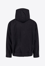 Pinstripe Zip-Up Hooded Jacket