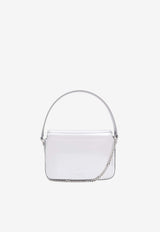 Micro Metallic Leather Top Handle Bag