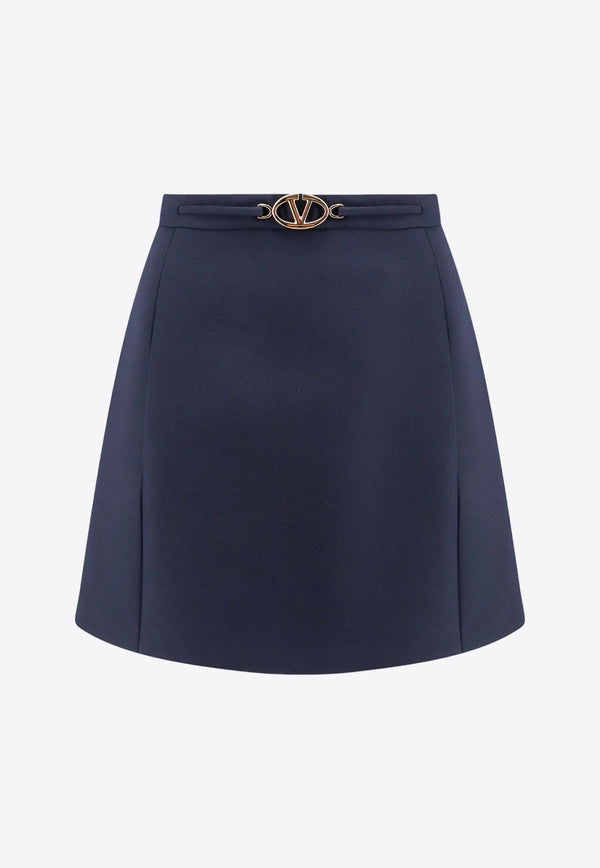 VLogo Silk-Blend Mini Skirt