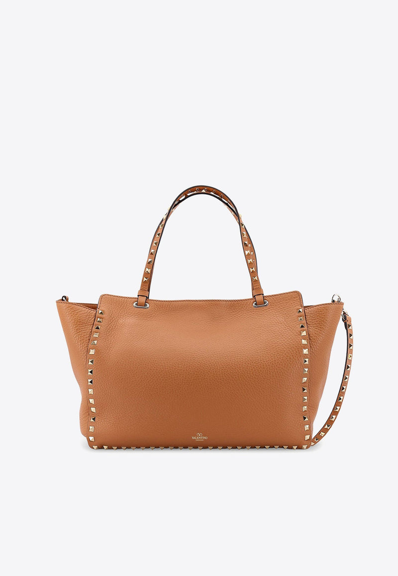 Rockstud Hammered Leather Tote Bag