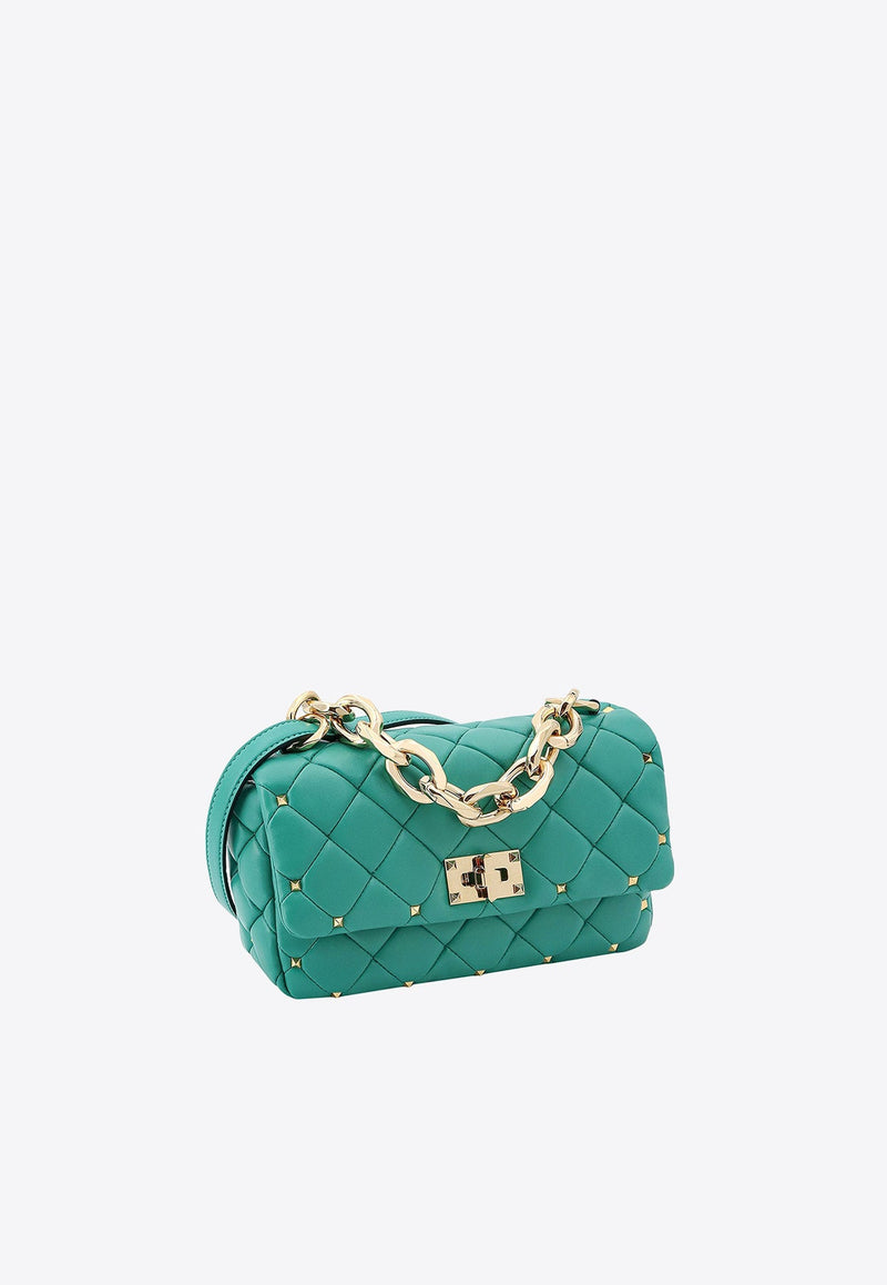 Rockstud Spike Quilted Leather Crossbody Bag