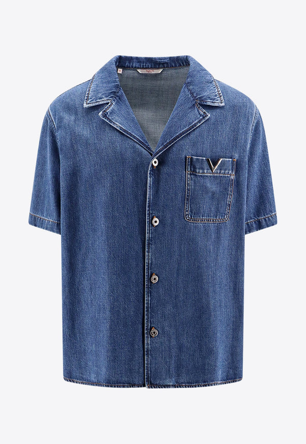 Iconic V Detail Denim Shirt