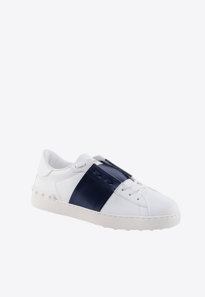 Open Low-Top Leather Sneakers