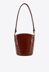 Whitney Croc-Embossed Leather Bucket Bag