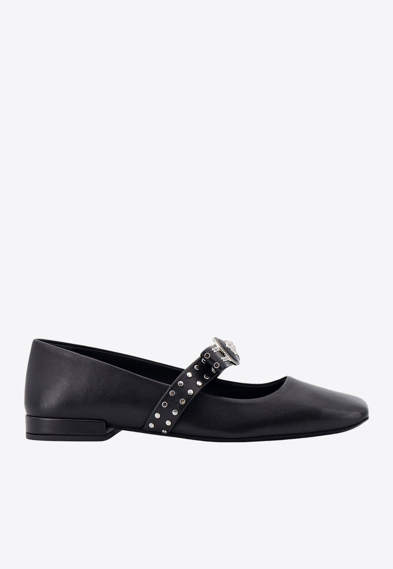 Gianni Ribbon Leather Ballet Flats