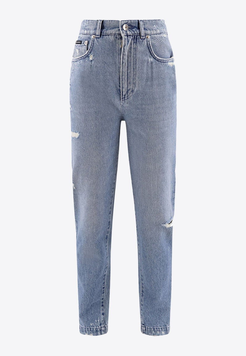 Amber High-Waist Distressed Jeans