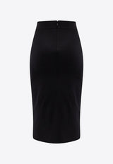 Logo Plaque Midi Pencil Skirt