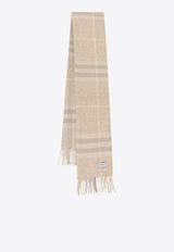 Check Fringed Cashmere Scarf