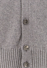 Embroidered Logo Wool Cardigan