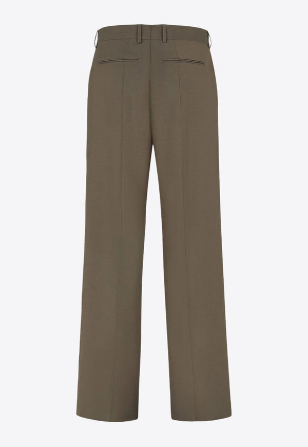 Straight-Leg Tailored Wool Pants