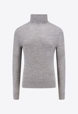 High-Neck Wool Blend Sweater