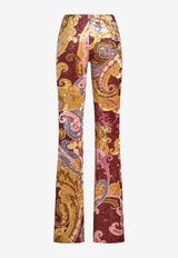 Chenille Printed Flared Pants