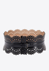 Bustier Laser-Cut Leather Belt