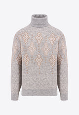 Geometric Pattern Wool-Blend Sweater