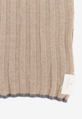 Rib Knit Cashmere Scarf