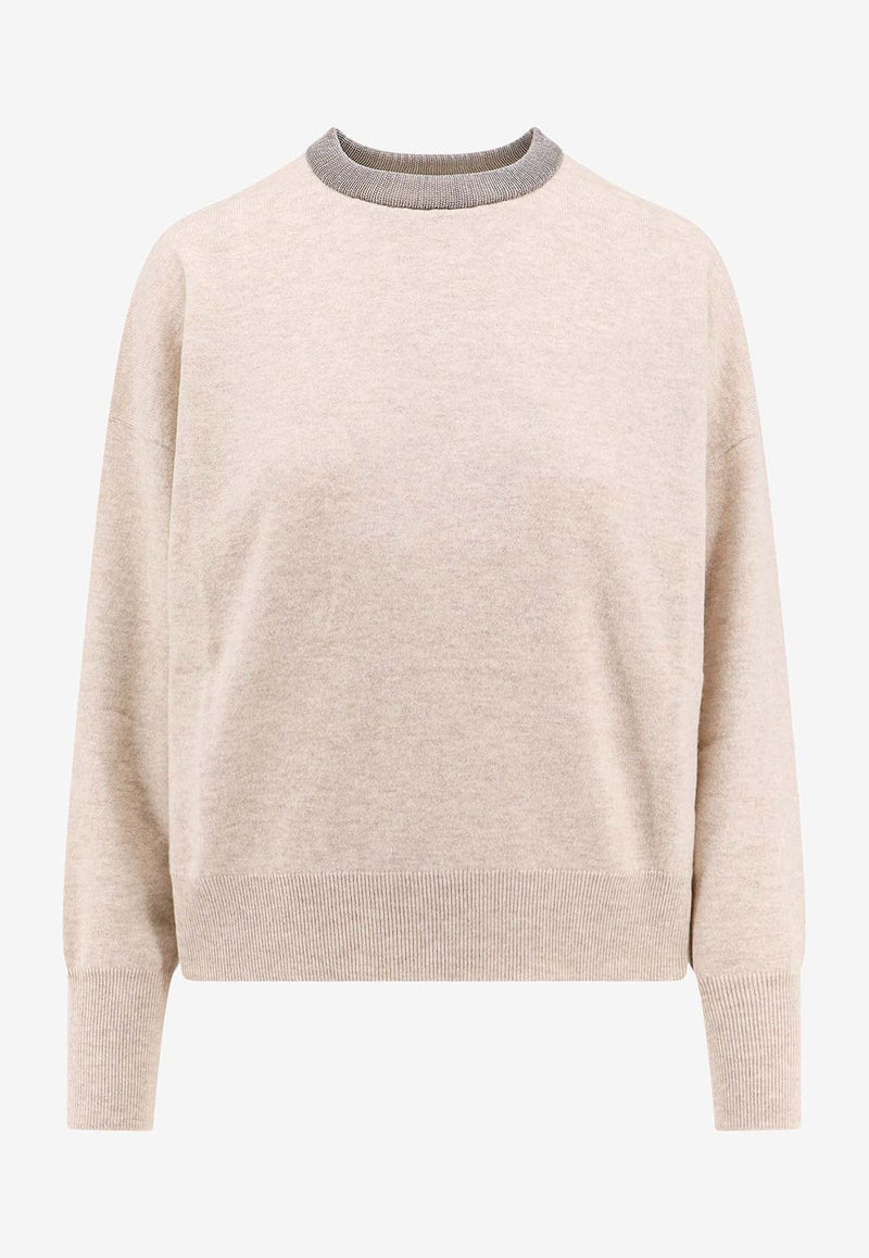 Long-Sleeved Monili Crewneck Sweater