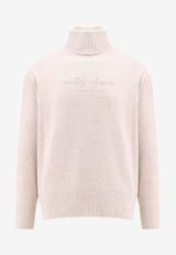 Turtleneck Embroidered Logo Sweater